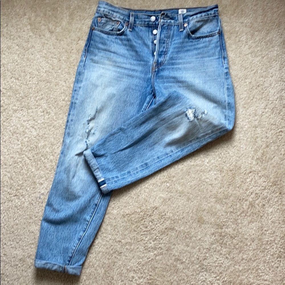Levi’s white oak cone denim jeans